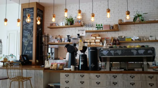 A cafe counter.