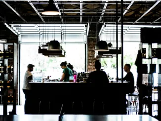 Inside a cafe.