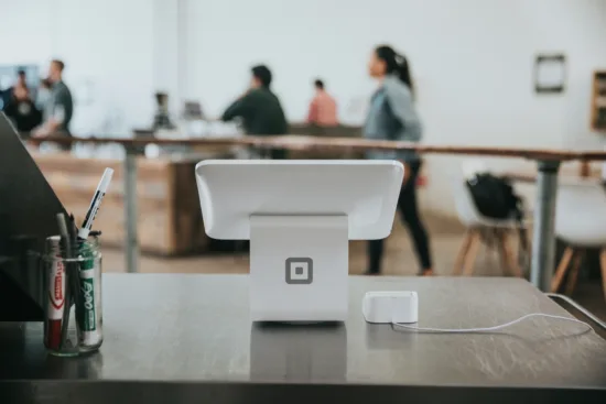 A cash register inside a shop.